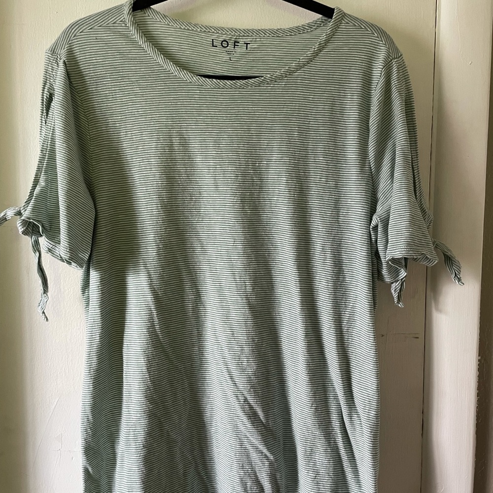 LOFT striped t-shirt with tie sleeves
